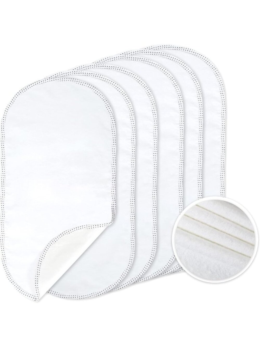 Waterproof Cloth Diaper Changing Pad Liners - 6 Pack, 100% Cotton, Reusable